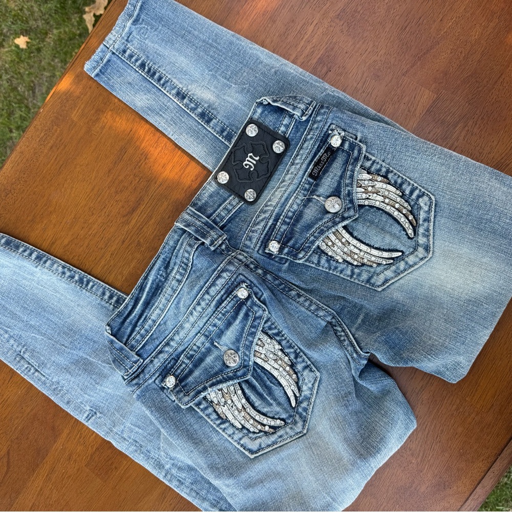 Miss Me Denim Jeans with Silver Button